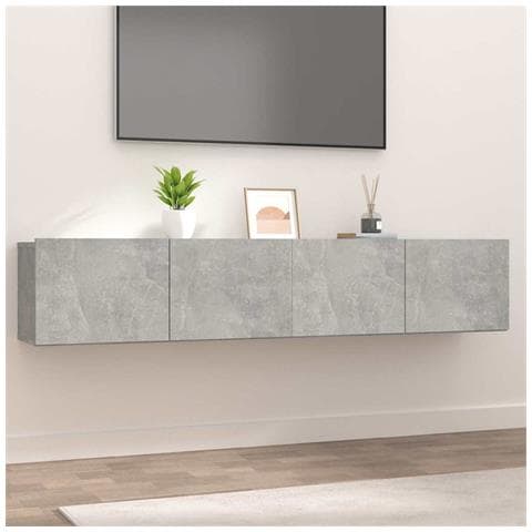 Mobili Porta Tv 2pz Grigio Cemento 80x30x30cm Legno Multistrato - Foto 10