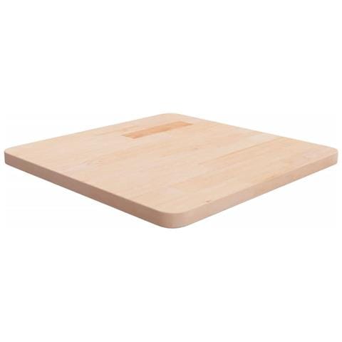 Piano Tavolo Quadrato 50x50x2,5 Cm Massello Rovere Non Trattato - Foto 1