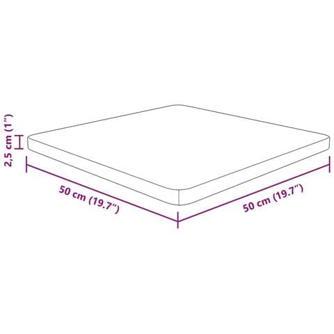 Piano Tavolo Quadrato 50x50x2,5 Cm Massello Rovere Non Trattato - Foto 4