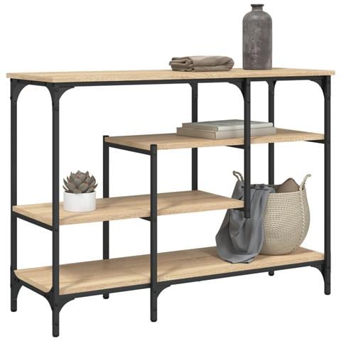 Tavolino Consolle Con Ripiani Rovere Sonoma 100x35x75 Cm - Foto 1