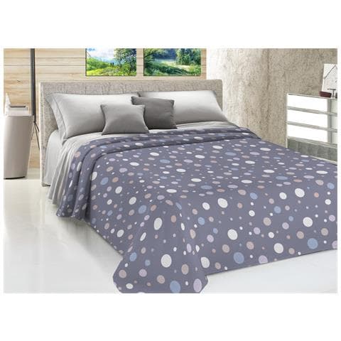 Copriletto Piquet Primavera Estate 100% Cotone Sofia Disegno La Palla Matrimoniale Grigio - Foto 1