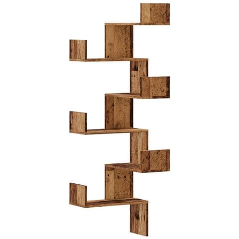 Scaffale Angolare Muro Legno Antico 45x45x147 Cm Multistrato - Foto 2