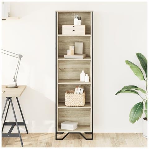 Libreria Rovere Sonoma 50x31x169 Cm In Legno Multistrato - Foto 3