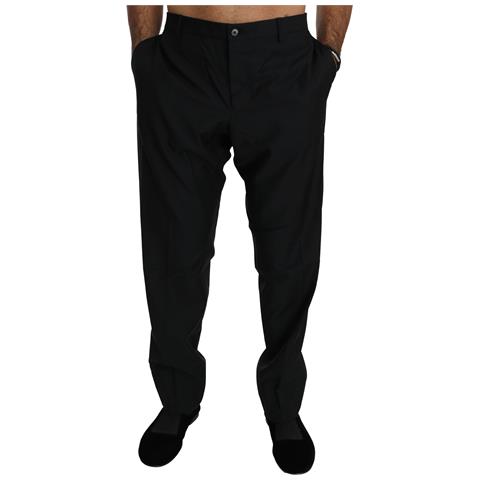 Abito Nero Pantaloni Formali Da Uomo Pantaloni Di Lana - It56 - Xxl - Foto 1
