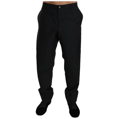 Abito Nero Pantaloni Formali Da Uomo Pantaloni Di Lana - It56 - Xxl - Foto 4