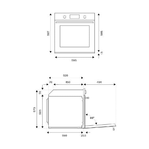 Forno Elettrico da Incasso F609MODESX Capacità 76 L Multifunzione Ventilato Potenza 2700 W Colore Nero. Acciaio inox - Foto 6