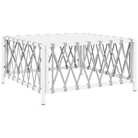 Set Salotto da Giardino 7 pz con Cuscini in Acciaio Bianco - Foto 9