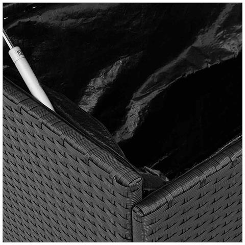 Contenitore da Giardino con Ruote Nero 160x55x75 cm Polyrattan - Foto 2