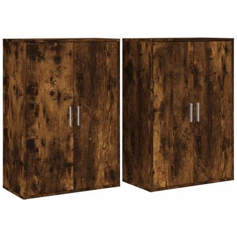 Credenze 2 Pz Rovere Fumo 60x31x84 Cm In Legno Multistrato - Foto 2