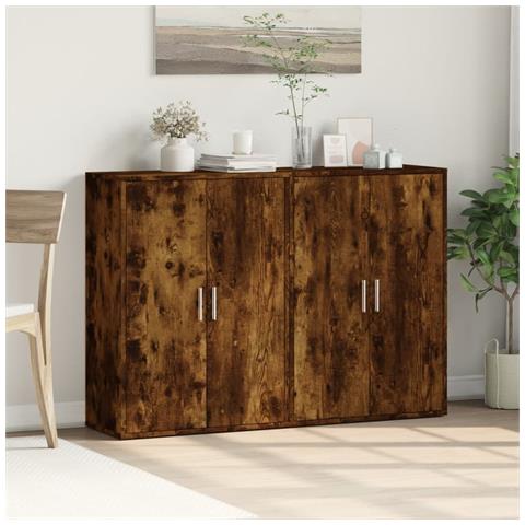 Credenze 2 Pz Rovere Fumo 60x31x84 Cm In Legno Multistrato - Foto 3