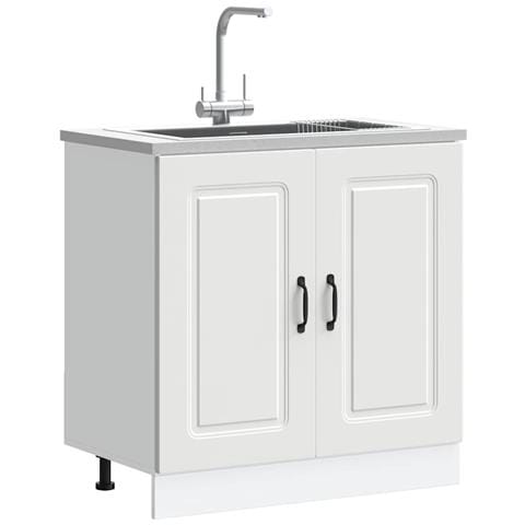Mobile Base Lavello Kalmar Bianco 80x46x81,5 Cm In Truciolato - Foto 1