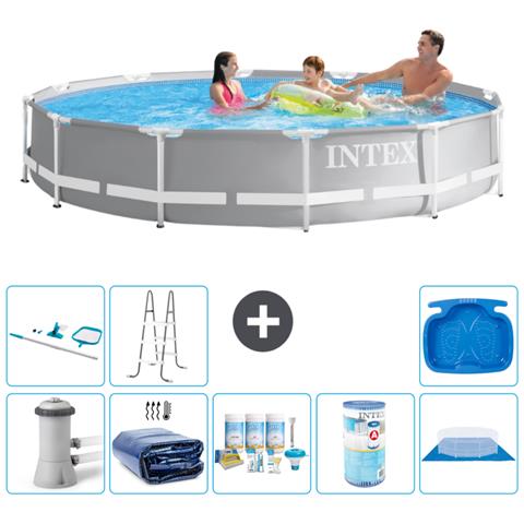 Piscina Fuori Terra - In Giro - 366x76 Cm - Grigio - Include Accessori Coordinati A2105 - Foto 1