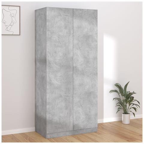 Lusso Casadino -  Armadio Grigio Cemento 90x52x200 Cm In Legno Multistrato - Foto 8