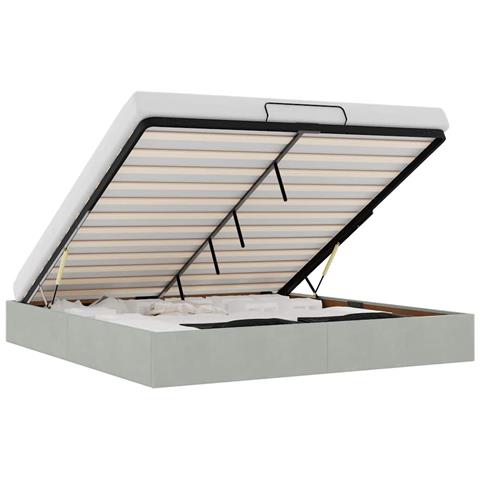 Struttura Letto Pouf senza Materasso 160x200 cm in Velluto - Foto 1