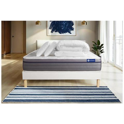 Pacchetto Letto Completo - Materasso 160x200cm + Box Spring Con Doghe (kit) + 2 Cuscini + Piumone - Actiflex Zen - Foto 1