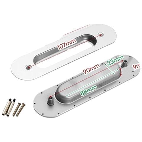 Maniglia A Incasso Per Porta Nascosta - Ovale In Acciaio Inox, Set Completo Per Porta Scorrevole Silver - Foto 1