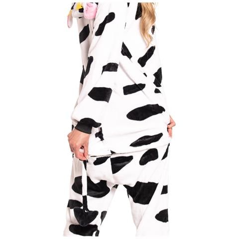 Pigiama Da Donna Tuta Kigurumi Onesie Mucca Bianco Nero 145-155 Cm S - Foto 2