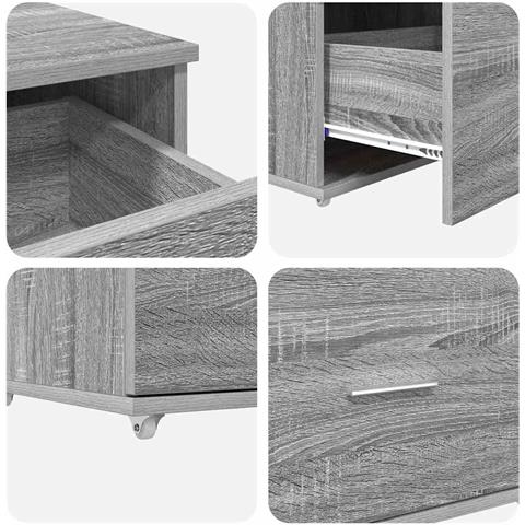 Scrivania Grigio sonoma 131.5 x 50 x 106.5 cm Legno multistrato - Foto 9