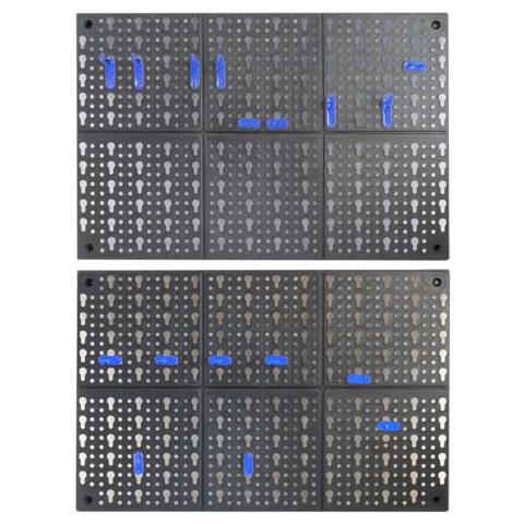 Labor Set 2 Pannelli Forati In Plastica 500x330 Mm Con 24 Ganci Inclusi - Foto 1