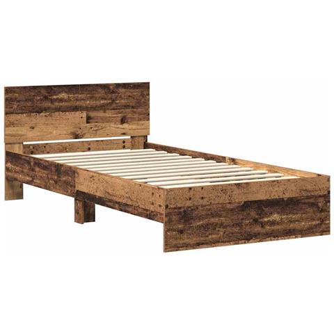 Struttura letto con testata Legno vecchio 100 x 200 cm - Foto 1