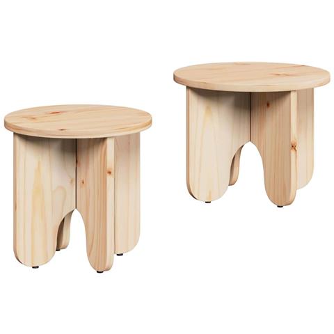 Tavolino da salotto 2 pcs Naturale 39.5 x 39.5 x 30 cm - Foto 1