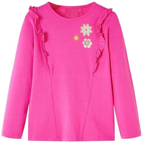 Maglietta da Bambina a Maniche Lunghe Rosa Scuro 128 - Foto 1