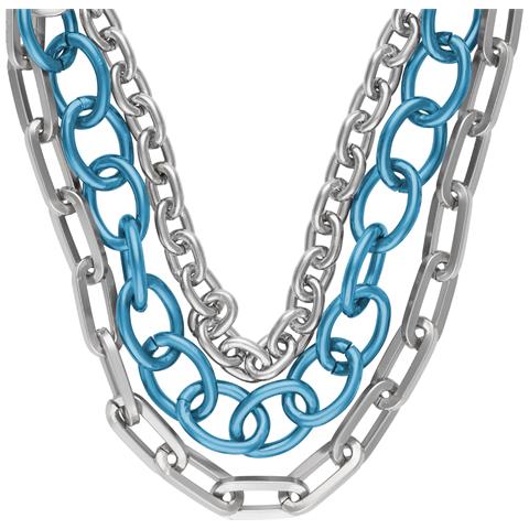 Collana ""a Tre Fili"" In Argento E Blu - Foto 2