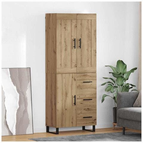 Credenza con cassetto Rovere artigianale 69,5 x 34 x 180 cm - Foto 2