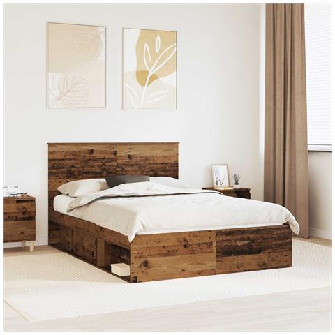 Struttura del letto Legno vecchio 135 x 190 cm Pino massello - Foto 2