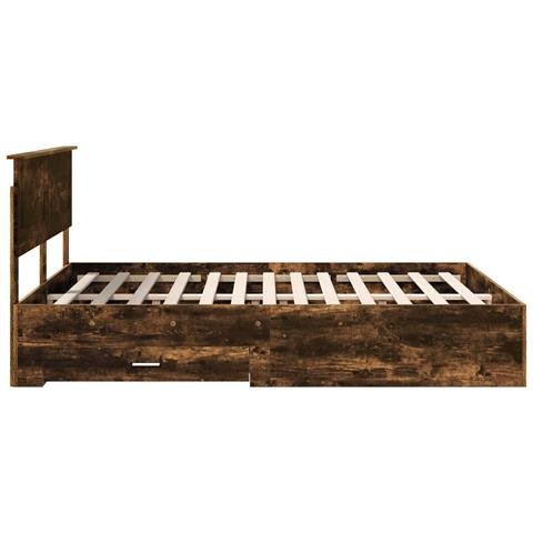 Struttura del letto Rovere fumé 150 x 200 cm Legno multistrato - Foto 9