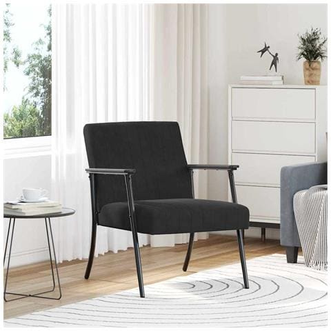 poltrona Nero 59 x 75 x 78 cm Velluto - Foto 2
