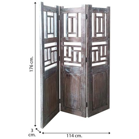 Paravento Legno Marrone Caffè 114x3x176h - Foto 5