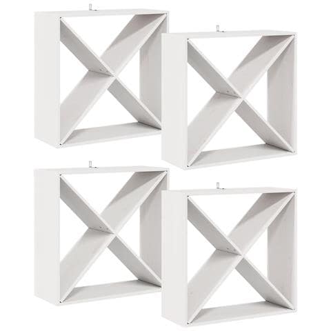 Portabottiglie 4 pcs Bianco 62 x 25 x 62 cm Pino massello - Foto 1