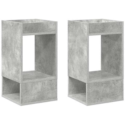 Tavolino 2 pcs Grigio cemento 30 x 30 x 56 cm Legno multistrato - Foto 1