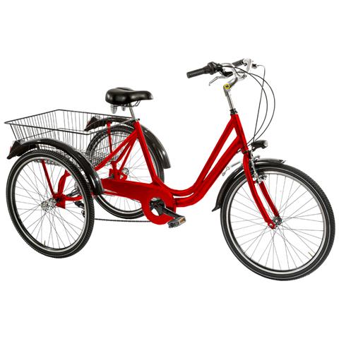 Bici A Tre Ruote Misura 24 Bicicletta Unisex Tr24 Con Cambio 6v Telaio In Alluminio Completa Di Accessori E Luci A Led - 47 Argento - Foto 2