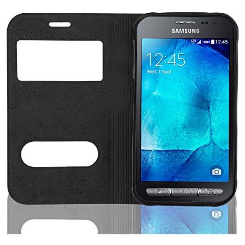 Custodia Compatibile Con Samsung Galaxy Xcover 3 In Rosso Zafferano - Coperchio Protettivo Con Chiusura Magnetica, Funzione Stand E 2 Finestre Di Visualizzazione - Foto 2