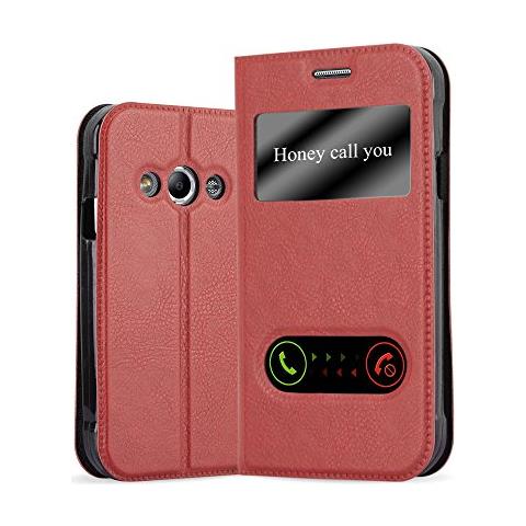 Custodia Compatibile Con Samsung Galaxy Xcover 3 In Rosso Zafferano - Coperchio Protettivo Con Chiusura Magnetica, Funzione Stand E 2 Finestre Di Visualizzazione - Foto 1