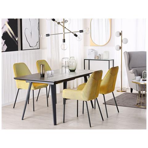 Tavolo Da Pranzo Allungabile Effetto Legno Nero 160/200 X 90 Cm Irvington - Foto 11