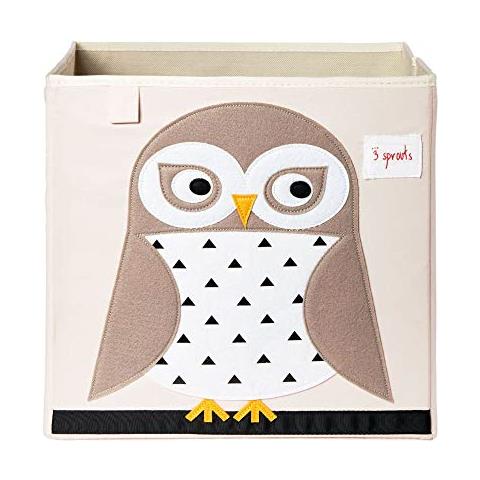 3 Germogli Ubxowl Storage Box Cubo Contenitore, 33 X 33 X 33 Cm, Multi-color (gufo Bianco)  - Foto 1