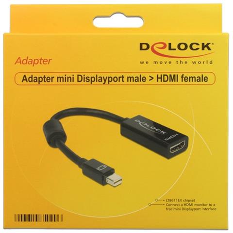 Adapter mini Displayport / HDMI mini Displayport 20-pin M HDMI 19-pin FM Nero cavo di interfaccia e adattatore - Foto 1