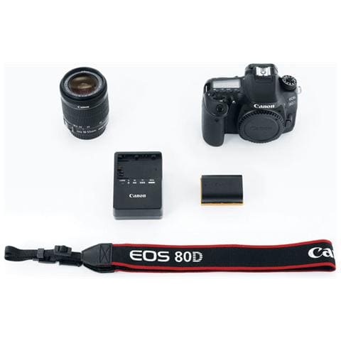 Kit Fotocamera Digitale Reflex EOS 80D Nero Sensore CMOS 24.2 Mpx Full HD + Obiettivo EF-S 18-55mm f / 3.5-5.6 IS STM - Foto 8