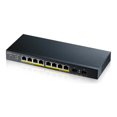 Switch GS1900-10HP 8 Porte Ethernet PoE 10 / 100 / 1000 Mbps RJ45 con 2 Porte SFP Managed - Foto 1
