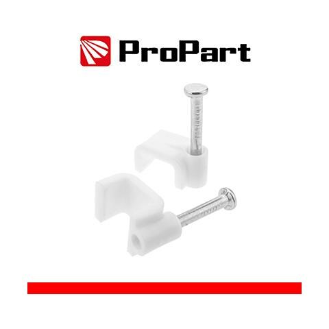 Chiodini Con Fermacavo Piatto 5mm Bianco 100pz - Foto 1