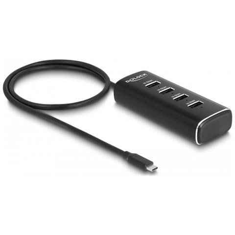 Hub USB 10 Gbps a 4 porte con connettore USB Type-C Cavo da 60 cm e interruttore per ogni porta - Foto 1