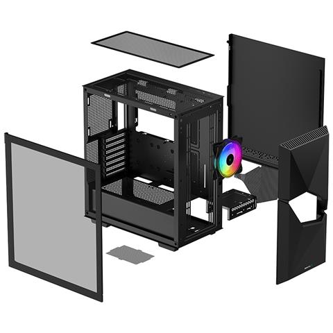 Case CYCLOPS Midi Tower ATX, EATX, micro ATX, Mini-ITX 1 Porta USB 3.2 Nero (Finestrato) - Foto 10