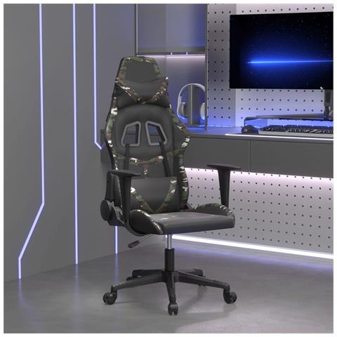 Sedia Da Gaming Nero E Mimetico In Similpelle - Foto 1