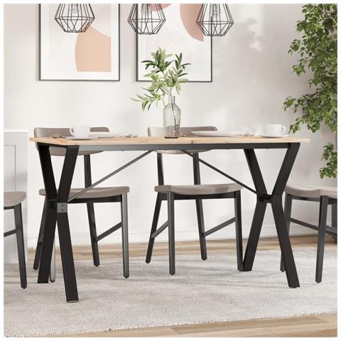 Telaio Gambe a Y per Tavolo da Pranzo 120x60x73 cm in Acciaio - Foto 1