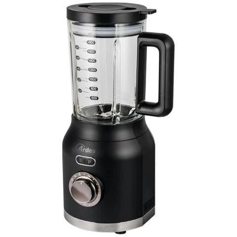 Frullatore ARFRUL01 Potenza 1200W Bicchiere in Vetro 1,8L Tritaghiaccio Nero - Foto 2