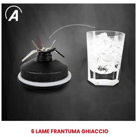 Frullatore ARFRUL01 Potenza 1200W Bicchiere in Vetro 1,8L Tritaghiaccio Nero - Foto 4