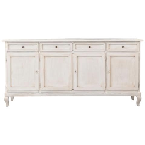 Madia Credenza 4 Porte Legno Shabby Bianco Anticato 205x45x98 - Foto 1